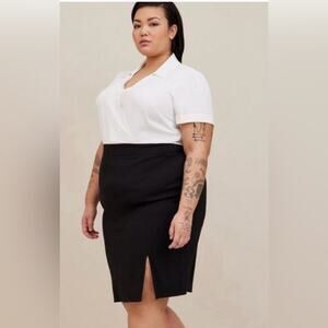 Torrid Dress At the Knee Ponte Studio Crepe Bodycon Collared NWT 2X